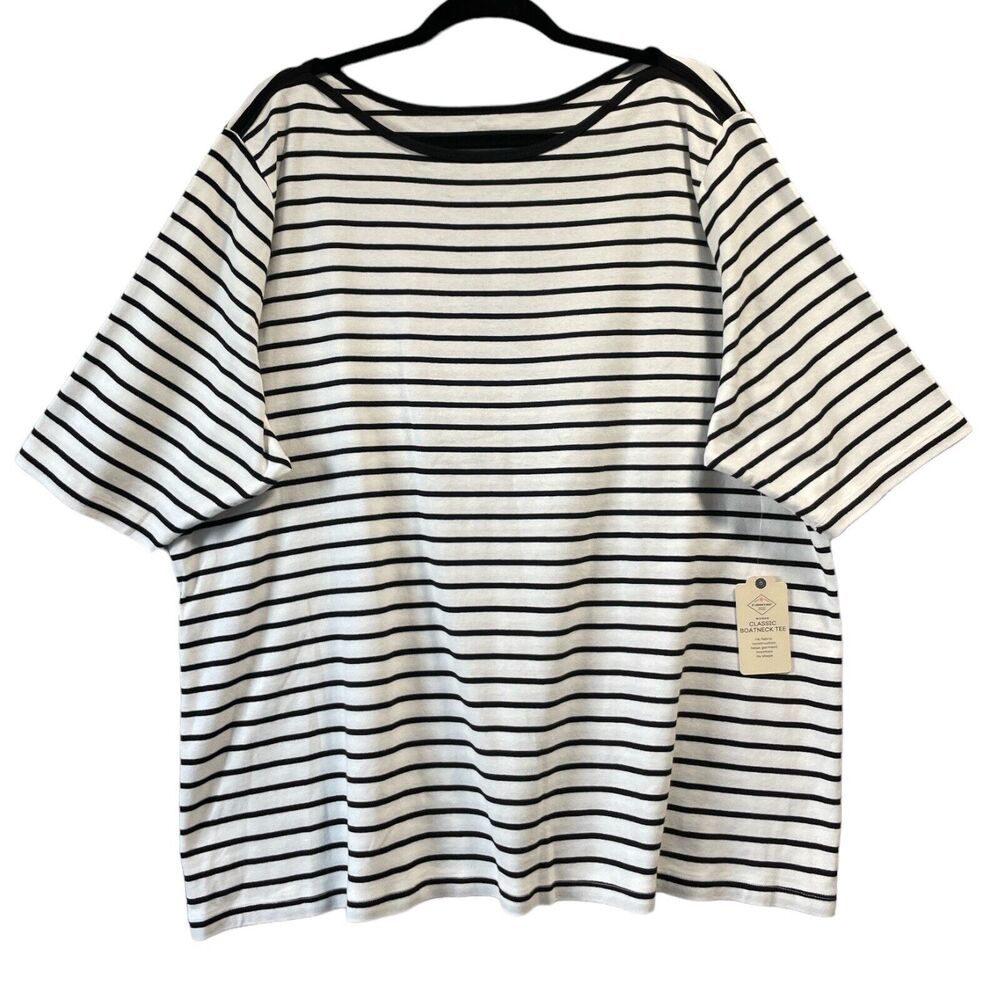 St. Johns Bay Woman Striped Boat Neck Shirt SZ/ 2X - Picture 3 of 9
